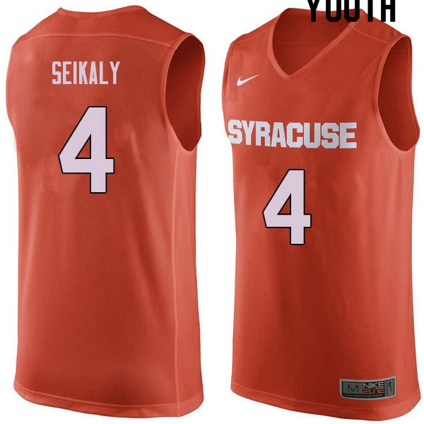 Youth #4 Rony Seikaly Syracuse Orange College Basketball Jerseys Sale-Orange